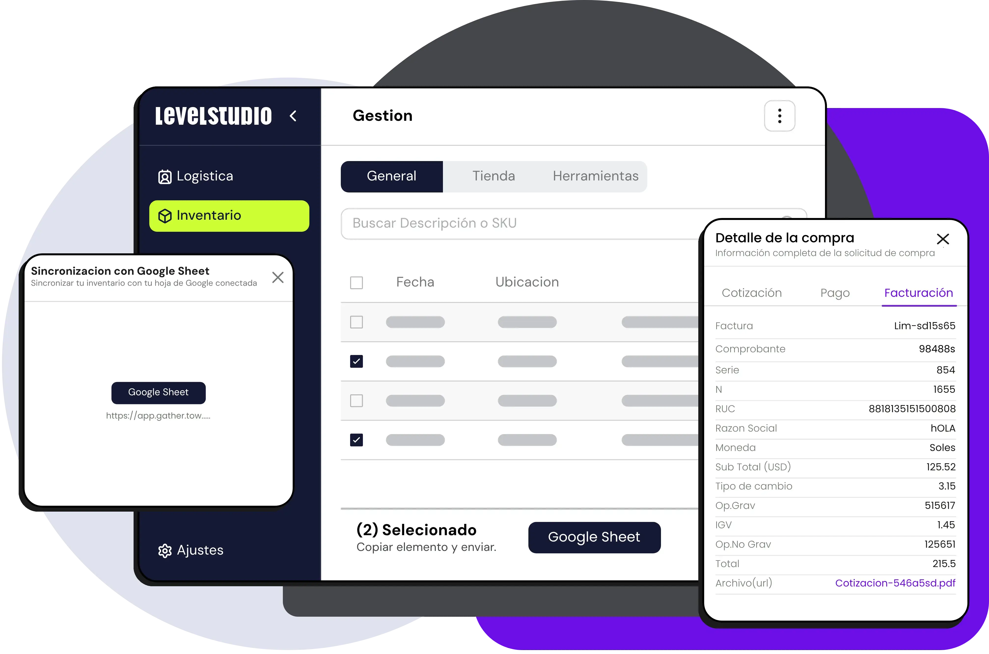 Dashboard de sistema de software a medida