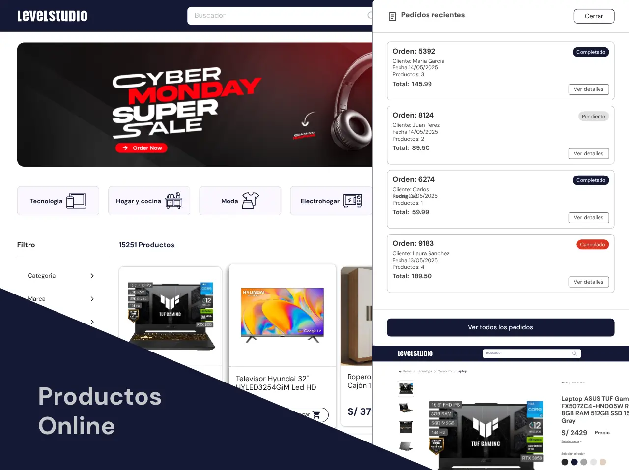 Productos Online - LevelStudio